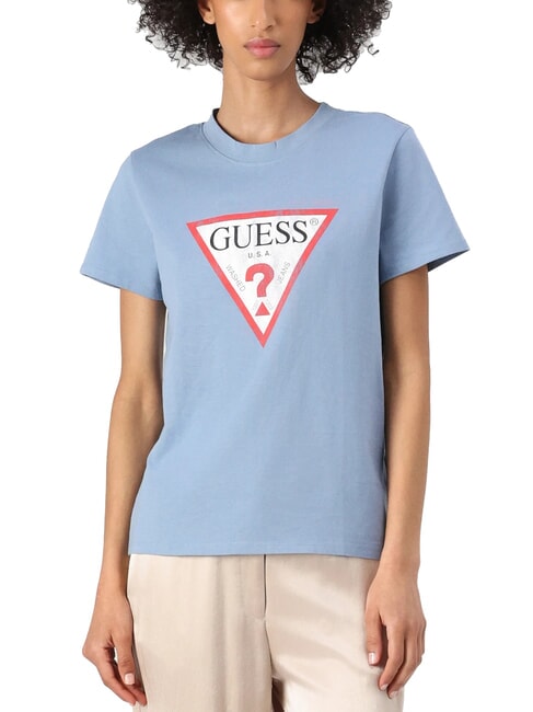 GUESS CLASSIC FIT LOGO Tricou cu logo panglică albastră - tricou