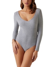 GUESS TESSA Body cu m&acirc;necă lungă cu nervuri gj medium grey heath - tricou - 1