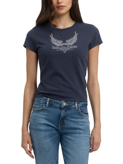 GUESS LOGO Tricou cu crampoane nopți albastre multi - tricou