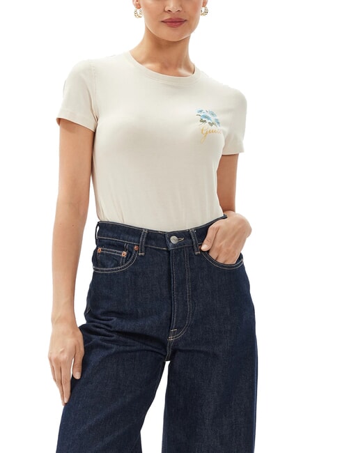 GUESS FLOWERS Tricou stretch fard de obraz de vanilie - tricou