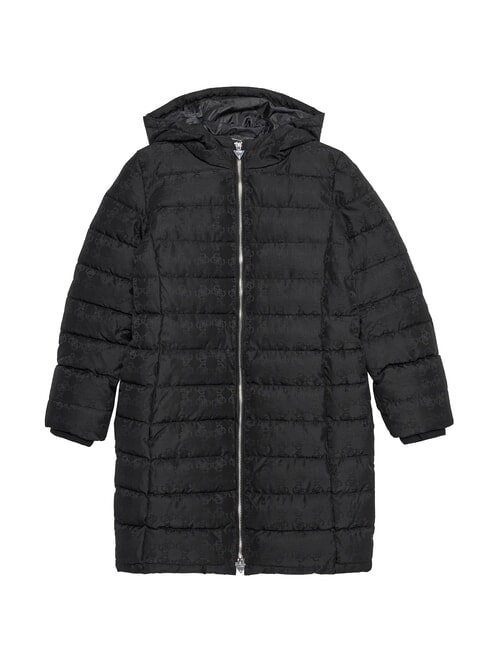 GUESS KIDS Geaca puf cu gluga lunga 4 g jacquard negru - Jachete pentru copii