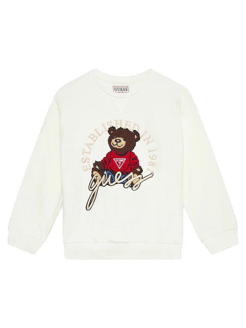 GUESS KIDS Hanorac supradimensionat cu broderie cremwhi - Hanorac pentru bebeluși