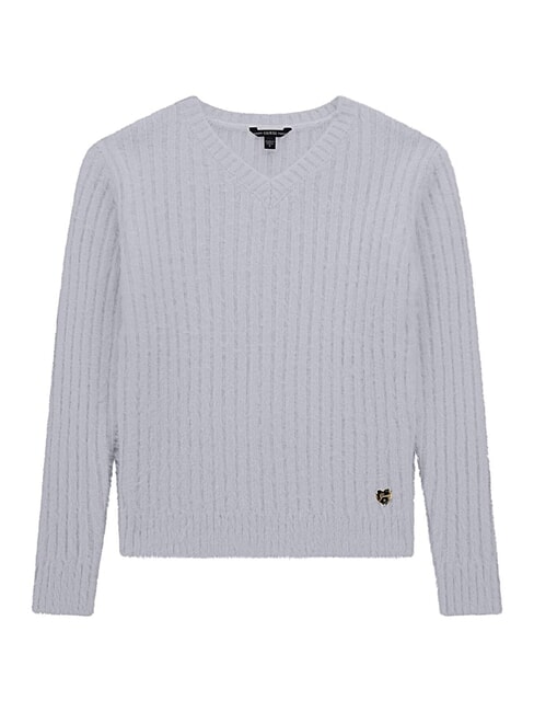 GUESS KIDS Pulover cu decolteu în V cu coaste vântul arctic - Pulovere pentru copii