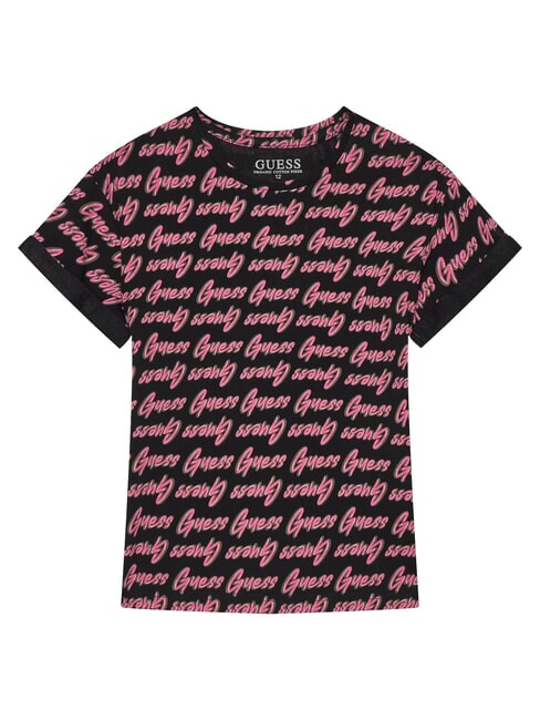 GUESS KIDS Tricou cu imprimeu cu logo peste tot aop ghici negru - Tricou copil