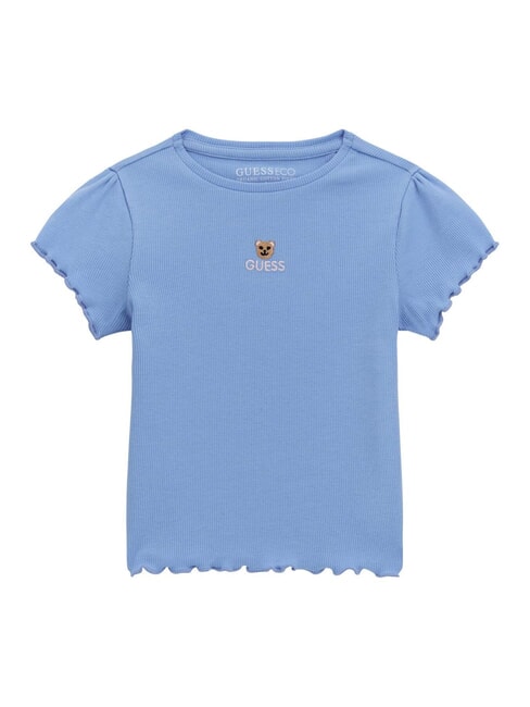 GUESS KIDS Tricou cu broderie cirese izvor azuriu - Tricou copil