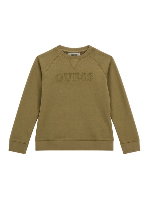 GUESS MINI ME KIDS Hanorac cu logo în relief armata masline - Hanorac pentru bebeluși