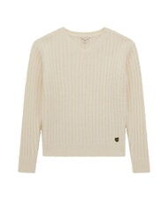 GUESS KIDS Pulover cu decolteu în V cu coaste cremwhi - Pulovere pentru copii - 1