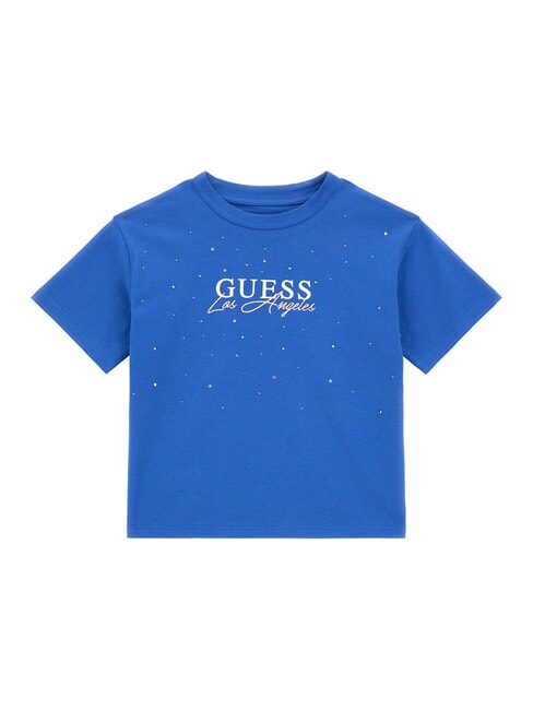 GUESS KIDS Tricou cu imprimeu si strasuri albastru yves - Tricou copil