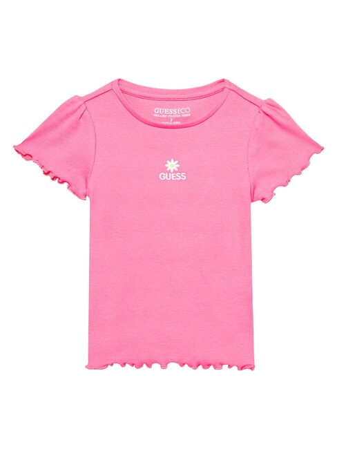 GUESS KIDS Tricou cu broderie cirese trandafir caramel - Tricou copil