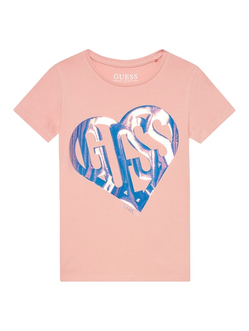 GUESS KIDS Tricou cu imprimeu inimioare iubit roz - Tricou copil