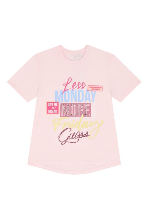 GUESS KIDS Tricou cu strasuri si paiete balet roz - Tricou copil