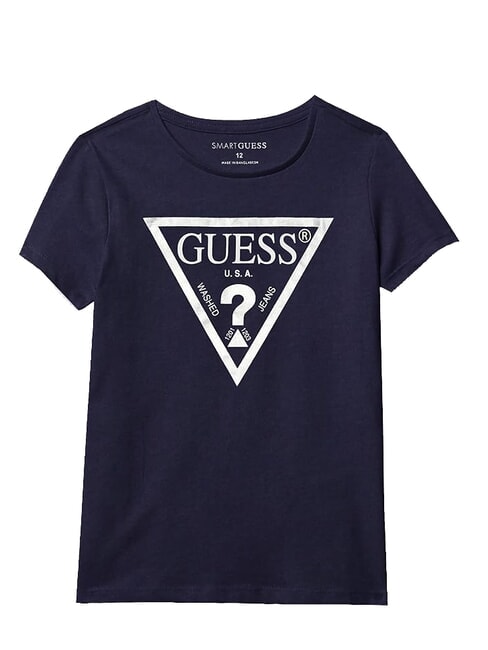 GUESS KIDS Tricou cu imprimeu logo triunghi punte albastră - Tricou copil