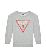 GUESS CORE KIDS Hanorac cu g&acirc;t crew cu logo triunghi gri deschis deschis - Hanorac pentru bebeluși - 1