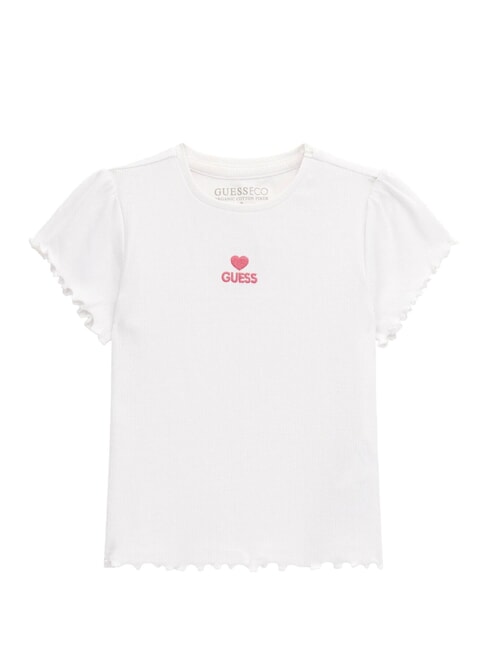 GUESS KIDS Tricou cu broderie cirese alb purpuriu - Tricou copil