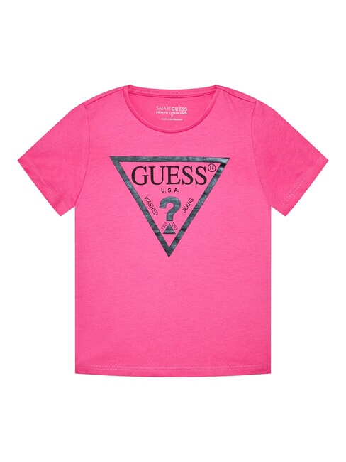 GUESS KIDS Tricou cu logo triunghi excursie roz - Tricou copil