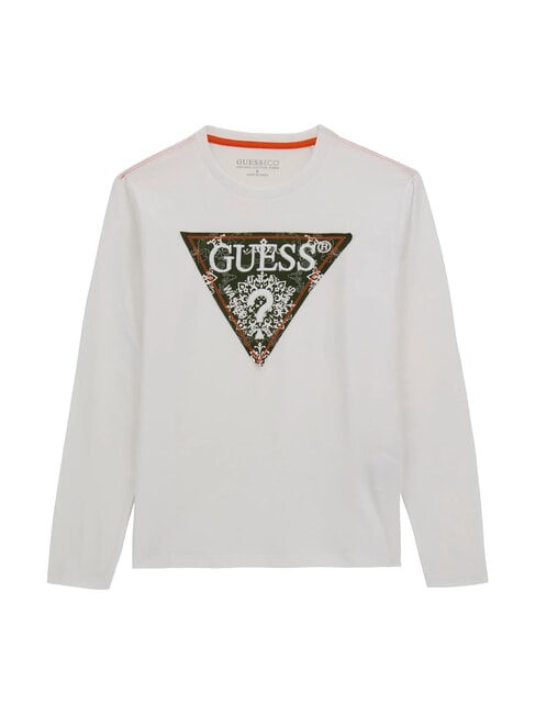 GUESS KIDS Tricou cu plasture cu logo alb purpuriu - Tricou copil