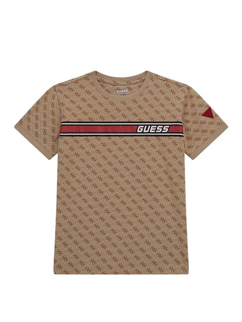 GUESS KIDS Tricou cu logo 4G peste tot 4g aop bej alb - Tricou copil