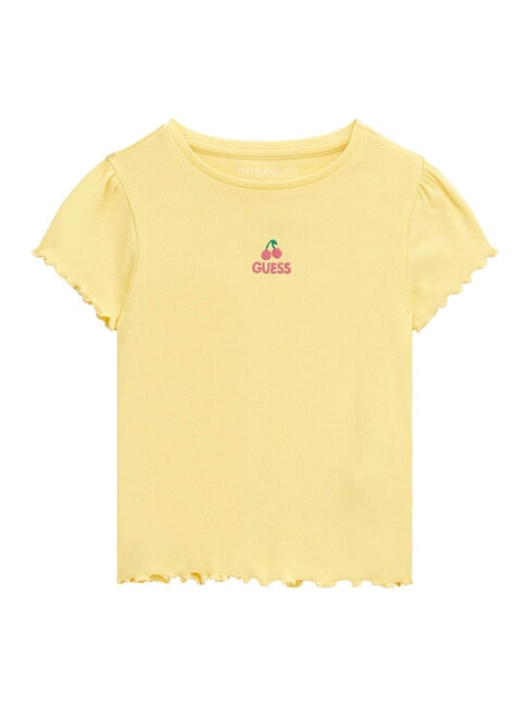 GUESS KIDS Tricou cu broderie cirese ceai de șofran - Tricou copil