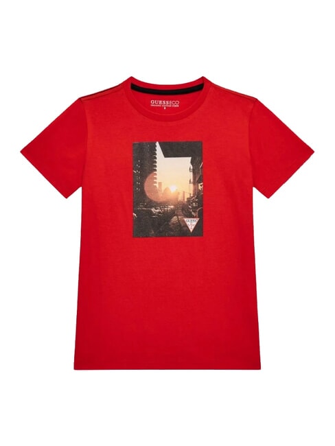 GUESS KIDS Tricou cu imprimeu fotografic roșu rapid - Tricou copil