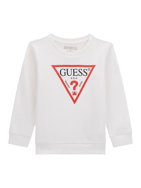 GUESS CORE KIDS Hanorac cu gât crew cu logo triunghi alb adevărat a000 - Hanorac pentru bebeluși