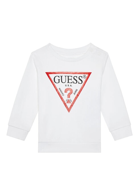 GUESS CORE KIDS Hanorac cu gât crew cu logo triunghi alb adevărat a000 - Hanorac pentru bebeluși