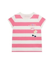GUESS KIDS Tricou cu dungi alb și fucsia st - Tricou copil - 1