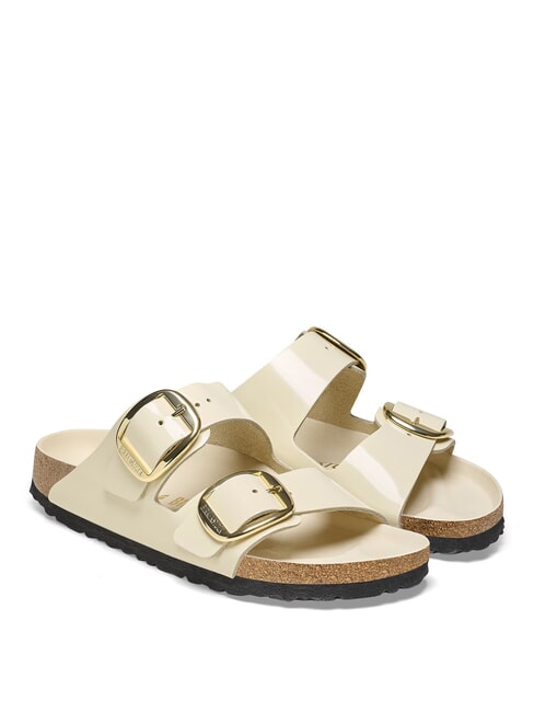 BIRKENSTOCK ARIZONA BIG BUCKLE  Sandale din piele stralucire ecru - Pantofi femei