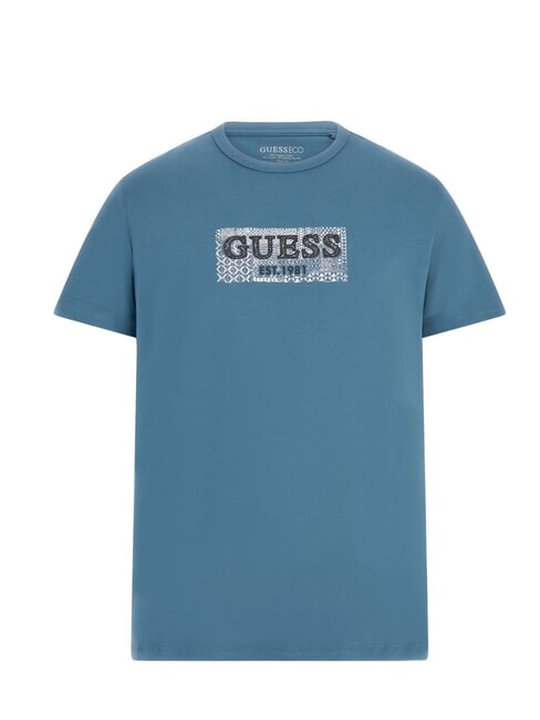 GUESS SS CN BOX Tricou cu imprimeu logo petrol - tricou