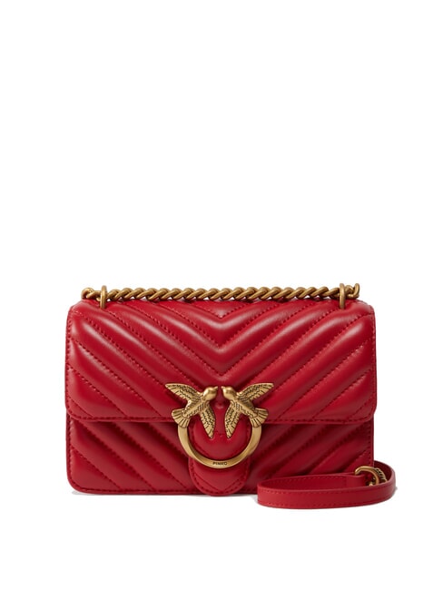 PINKO MINI LOVE BAG O geantă chevron aur roșu-vechi - Genți femei