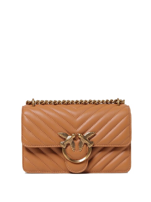 PINKO MINI LOVE BAG O geantă chevron nugat-aur antic - Genți femei