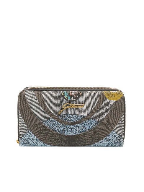 GATTINONI PLANETARIUM Portofel mare cu fermoar dublu lună/alb - Portofele femei