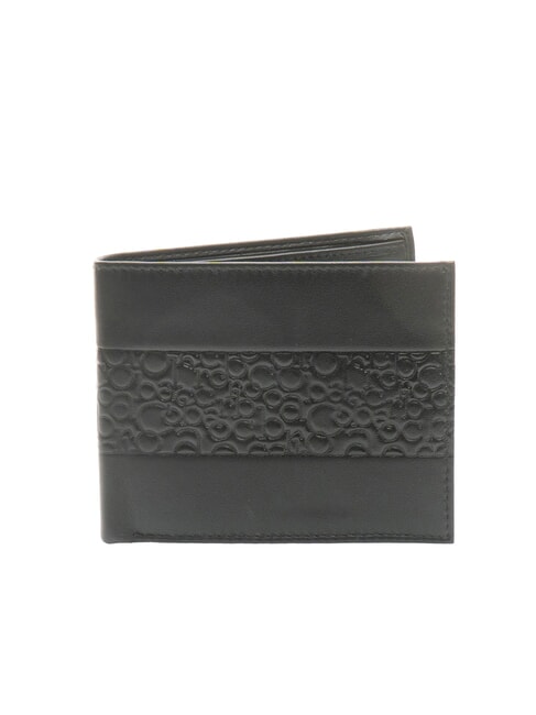 ROCCOBAROCCO VERTIGO Portofel din piele cu clapă cc și portmoneu negru - Portofele bărbați