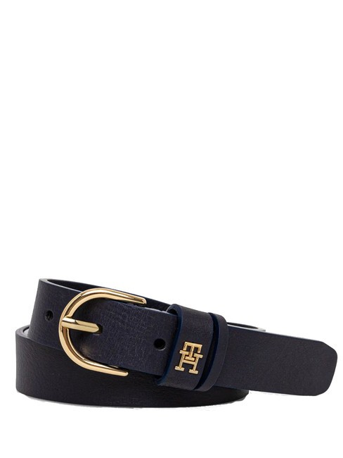 TOMMY HILFIGER ESSENTIAL EFFORTLESS Curea din piele fabricata in Italia albastru spațial - Curele