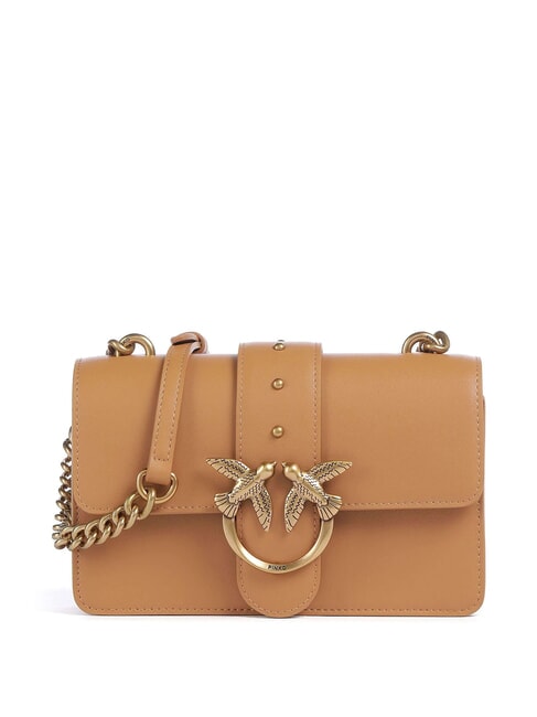 PINKO MINI LOVE BAG Geanta de umar din piele de vitel nugat-aur antic - Genți femei