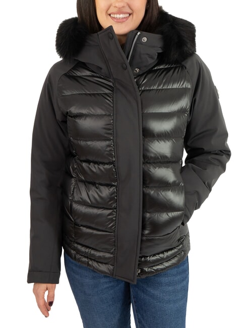 COLMAR PURENESS Jachetă din puf bimaterial cu glugă negru - Jachete de puf pentru femei