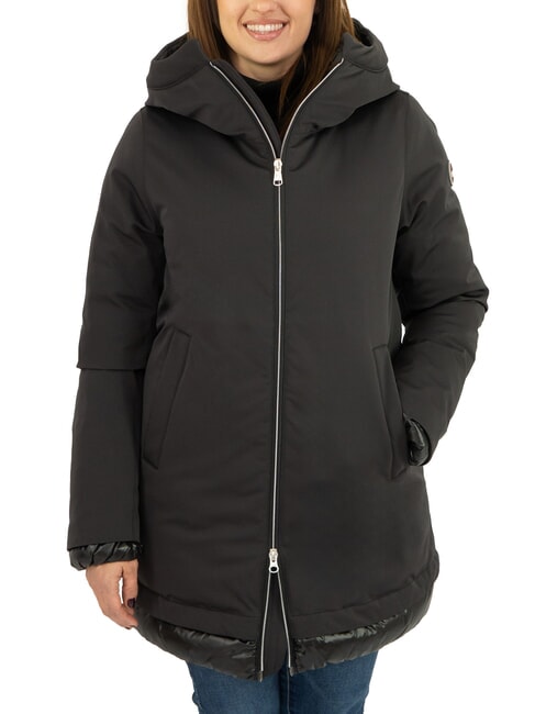 COLMAR PURENESS Jachetă lungă de puf cu glugă negru - Jachete de puf pentru femei