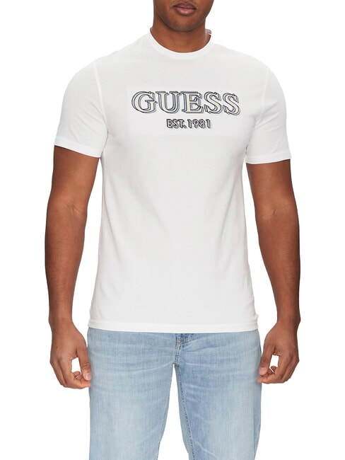 GUESS SS CN LOGO Tricou din bumbac alb purpuriu - tricou
