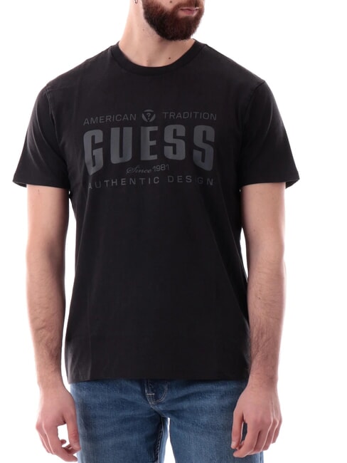 GUESS SS BSC TRADITION  Tricou din bumbac jet black multi - tricou