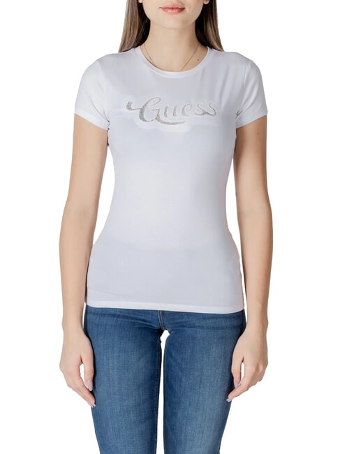 GUESS SS DOT LOGO R3  Tricou cu maneca scurta alb purpuriu - tricou