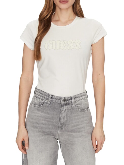GUESS SS PONY HAIR R5 Tricou din bumbac cremwhi - tricou