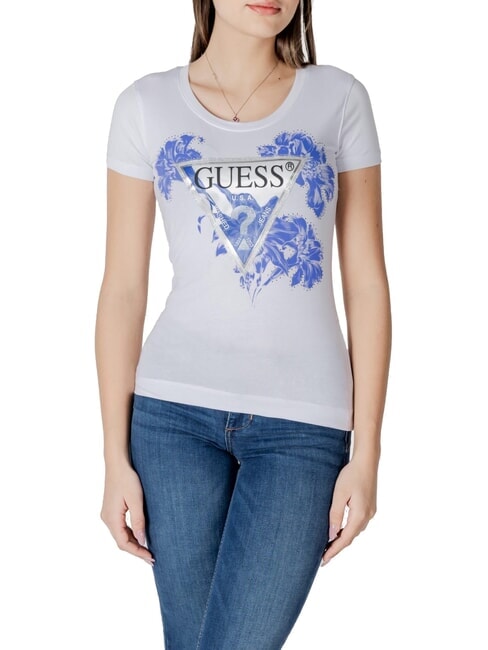 GUESS SS CN FLOWER Tricou cu maneca scurta alb purpuriu - tricou