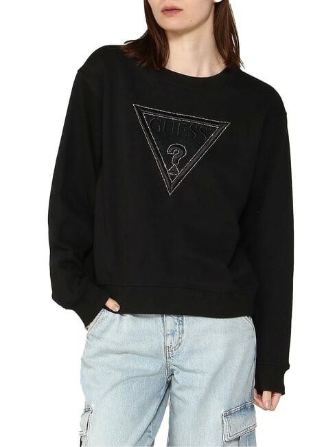 GUESS TRIANGLE FLECEE  Hanorac jetbla - Hanorace pentru femei