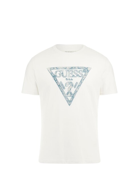 GUESS SS CN TRIANGLE Tricou din bumbac alb purpuriu - tricou