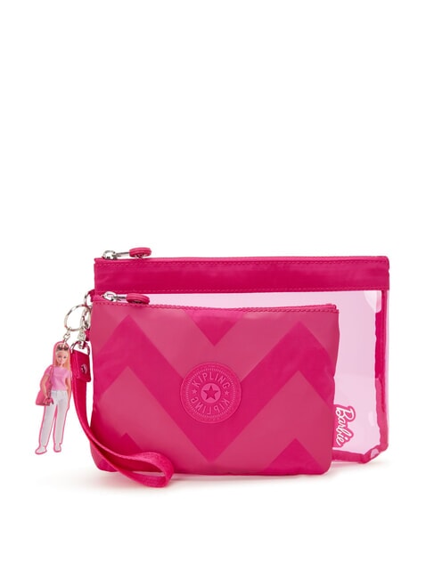 KIPLING DUO POUCH L X BARBIE Două pungi cu fermoar roz putere transparent - Saci și accesorii pentru copii