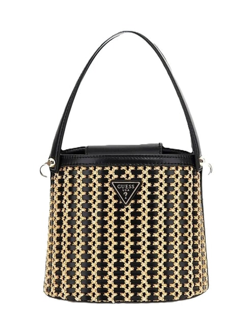 GUESS ATALIA Găleată natural/negru - Genți femei