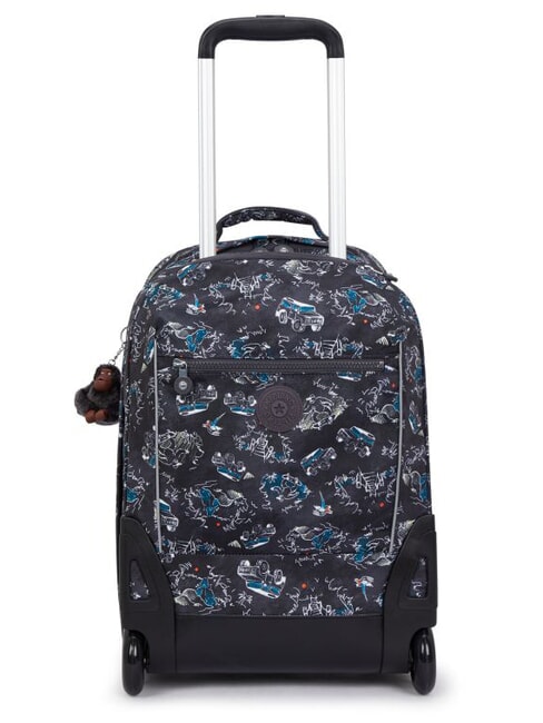 KIPLING SARI Rucsac troler imprimat cursă de distracție în junglă - Rucsacuri cu role