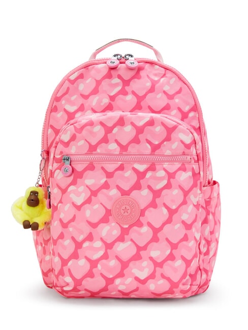 KIPLING SEOUL COLLEGE Rucsac cu buzunar pentru laptop de 15". inimi adorabile - Rucsacuri pentru școală și timp liber