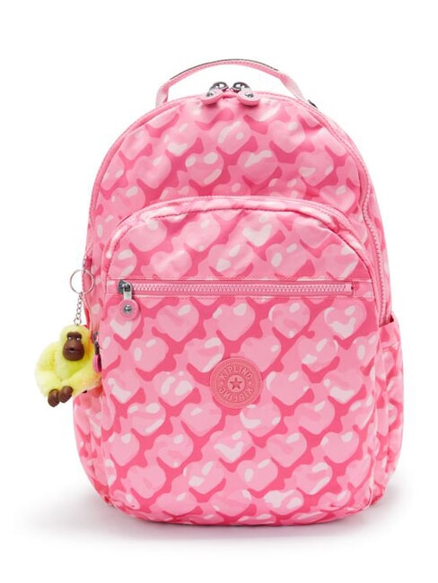 KIPLING SEOUL LAP Rucsac cu buzunar pentru laptop de 15". inimi adorabile - Rucsacuri pentru școală și timp liber