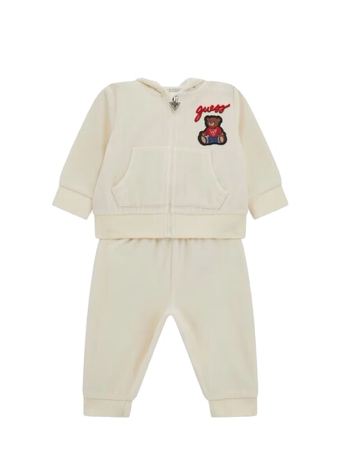 GUESS KIDS Set cămașă și pantaloni din chenille sare albă - Salopete și ținute pentru bebeluși