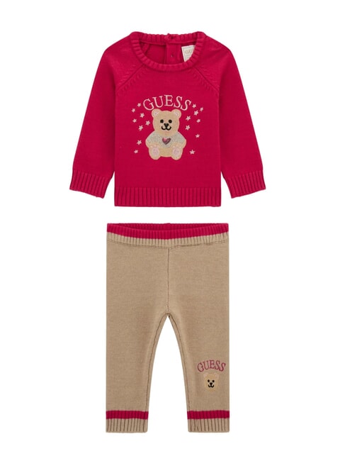 GUESS KIDS Set hanorac și pantaloni pasiune de cireș - Salopete și ținute pentru bebeluși